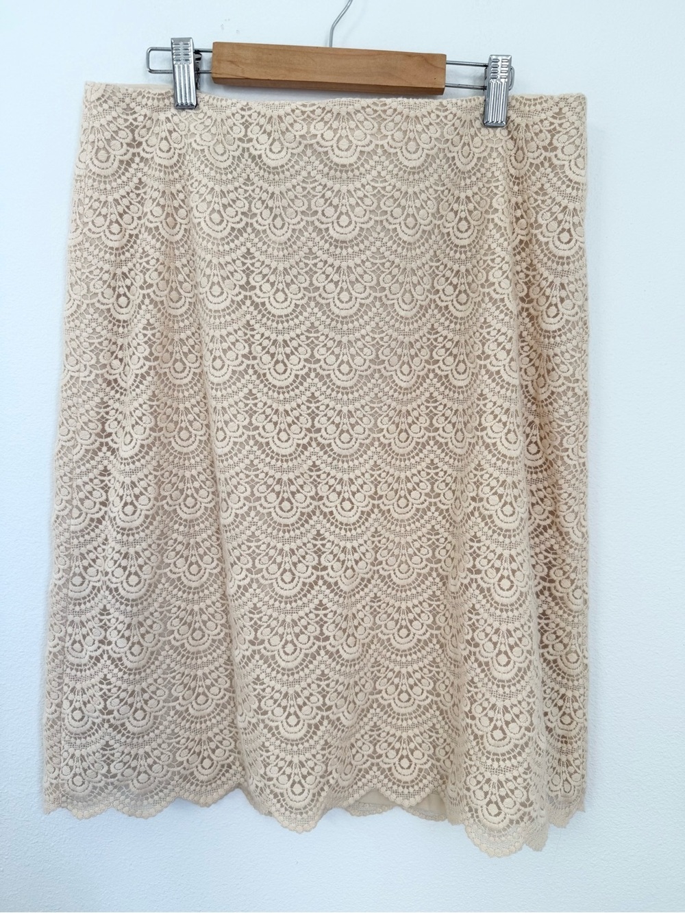 Talbots COASTAL CROCHET A-LINE SKIRT Beige Size 10 NWT $119